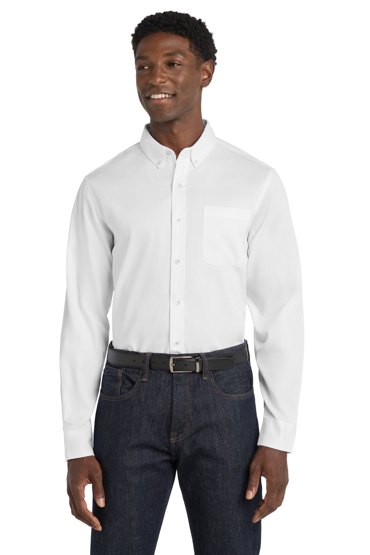 Port Authority Long Sleeve SuperPro React Twill Shirt. W808 - White