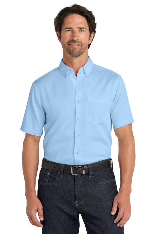 Port Authority Short Sleeve SuperPro React Twill Shirt. W809 - Cloud Blue