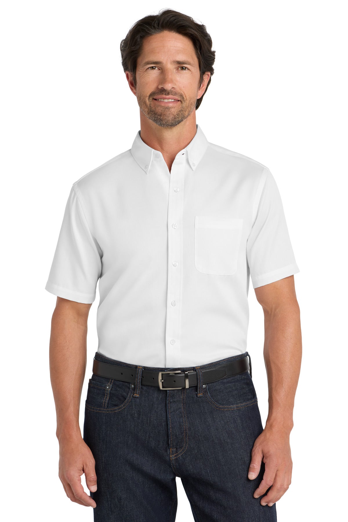 Port Authority Short Sleeve SuperPro React Twill Shirt. W809 - White