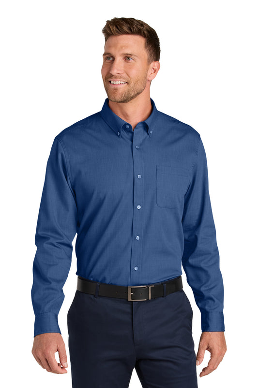 Port Authority Long Sleeve Nailhead Easy Care Shirt W816 - Mediterranean Blue