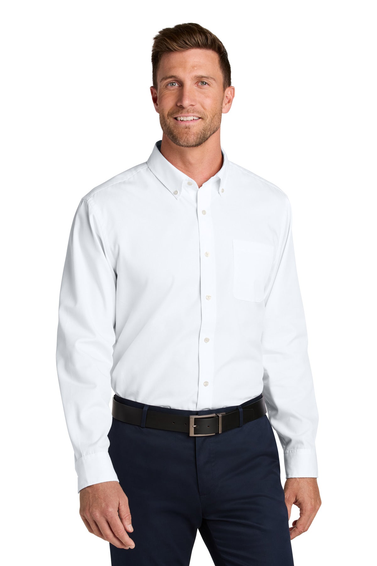 Port Authority Long Sleeve Nailhead Easy Care Shirt W816 - White