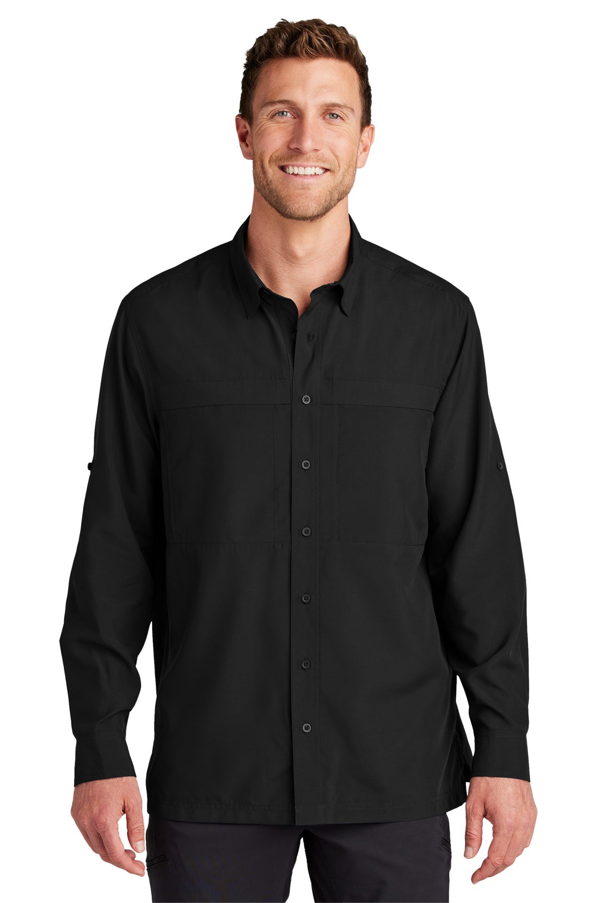 Port Authority Long Sleeve UV Daybreak Shirt W960 - Deep Black