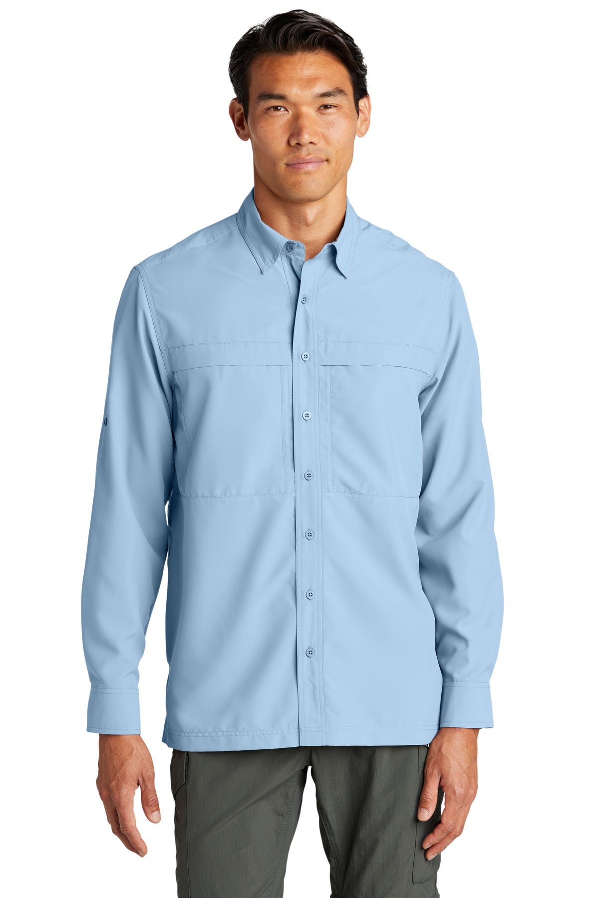 Port Authority Long Sleeve UV Daybreak Shirt W960 - Light Blue