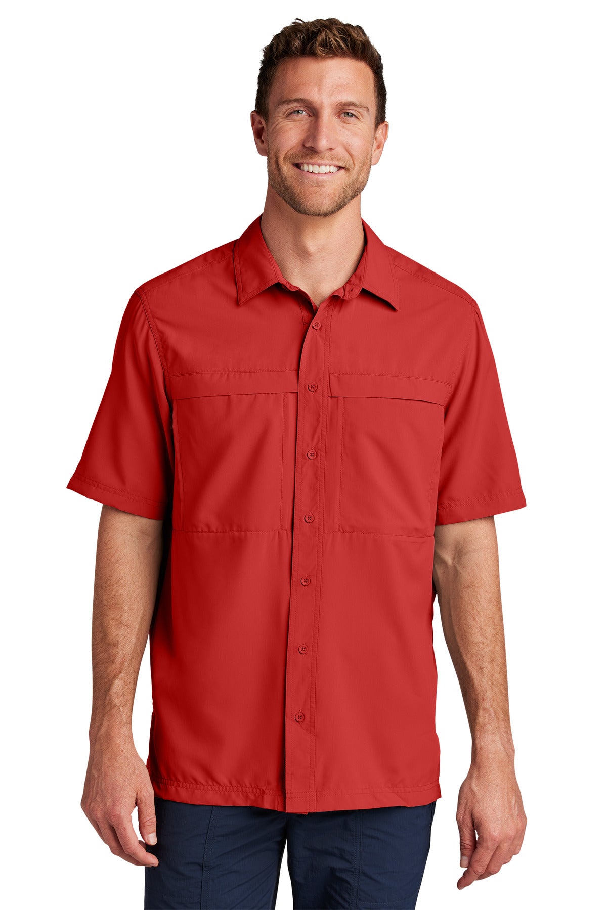 Port Authority Short Sleeve UV Daybreak Shirt W961 - Rich Red