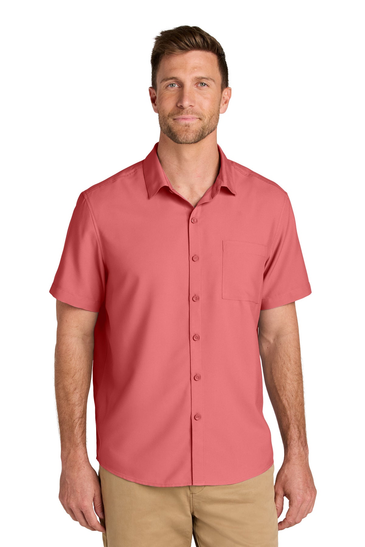 Port Authority Short Sleeve UV Dockside Shirt W963 - Coral Reef