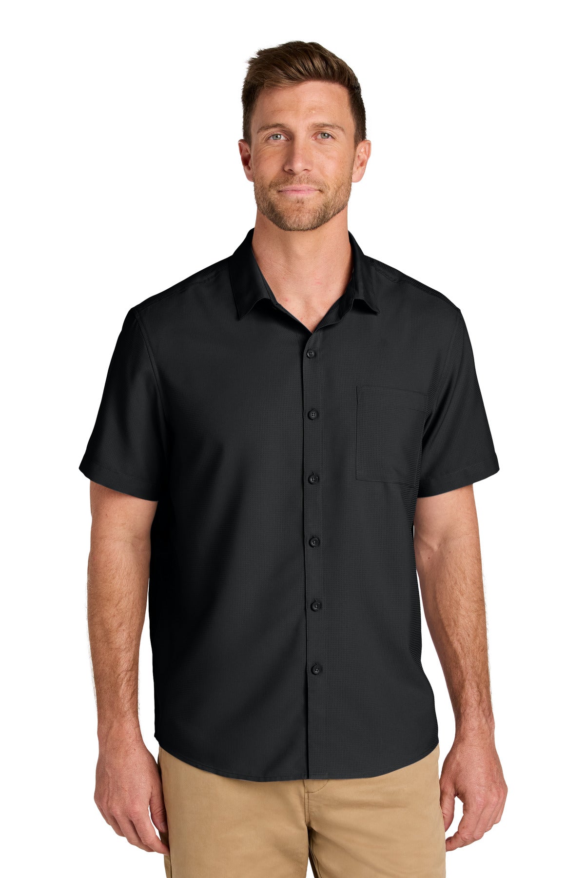 Port Authority Short Sleeve UV Dockside Shirt W963 - Deep Black