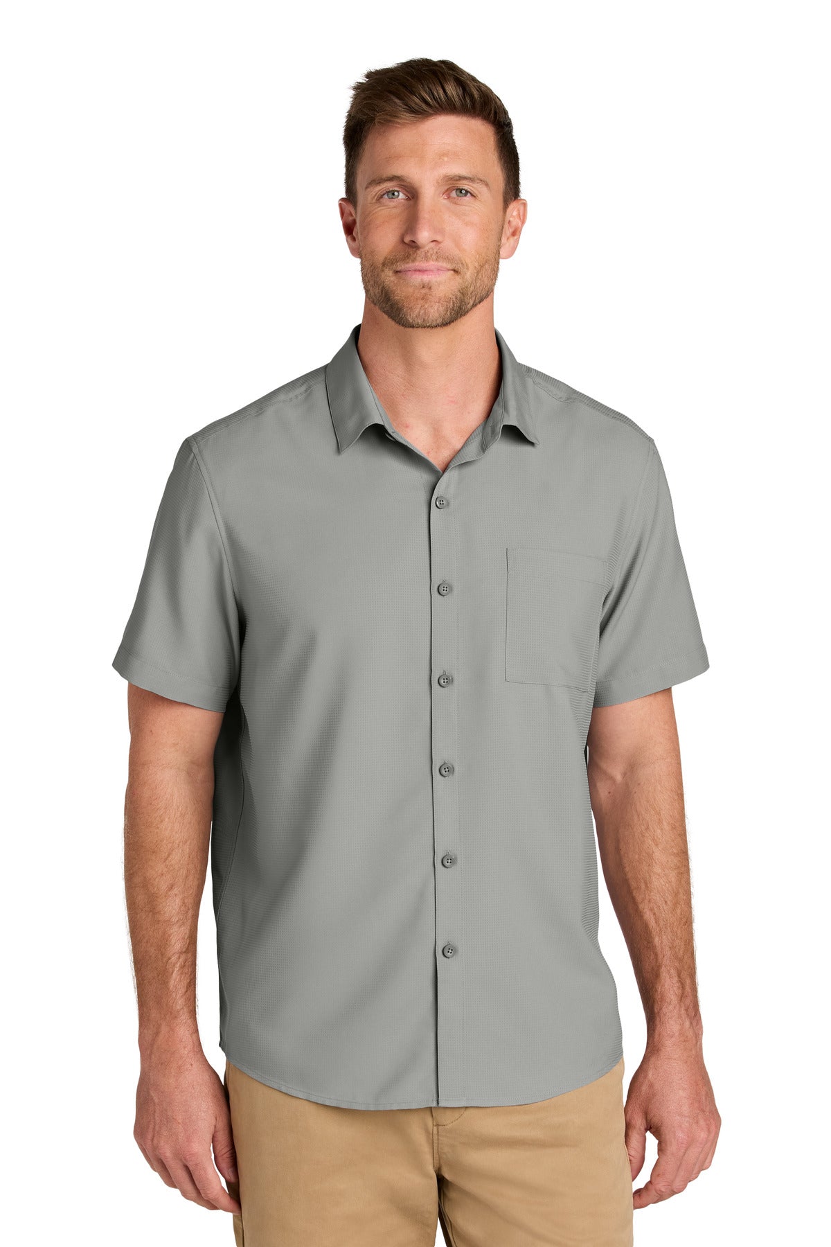 Port Authority Short Sleeve UV Dockside Shirt W963 - Gusty Grey