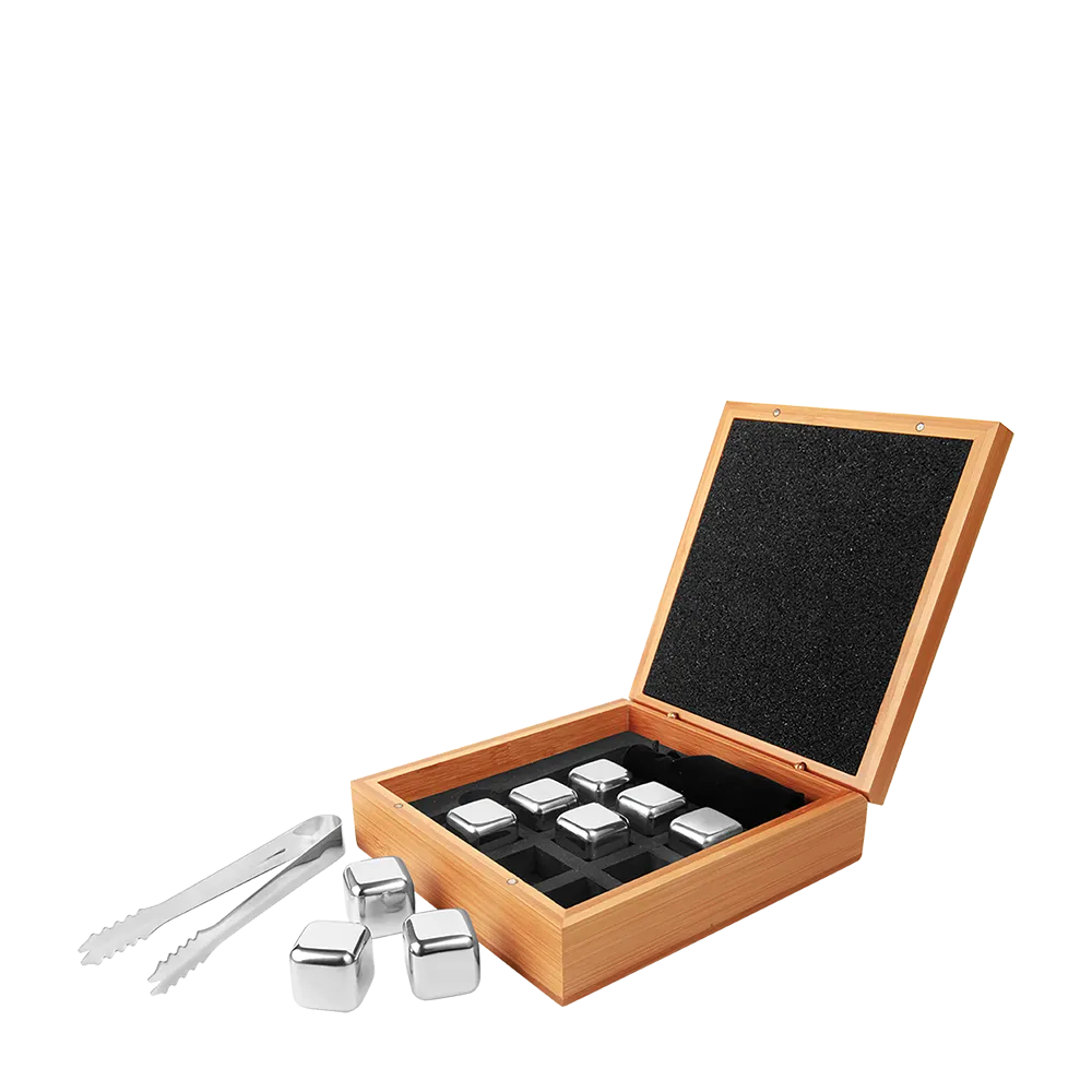 Whiskey Stone Set in Bamboo Case