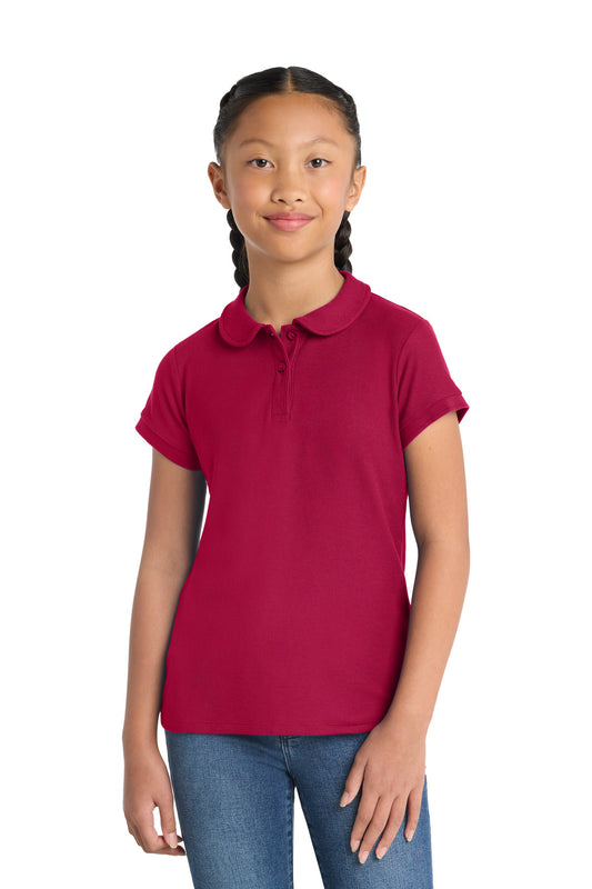 Port Authority Girls Silk Touch Peter Pan Collar Polo. YG503 - Red