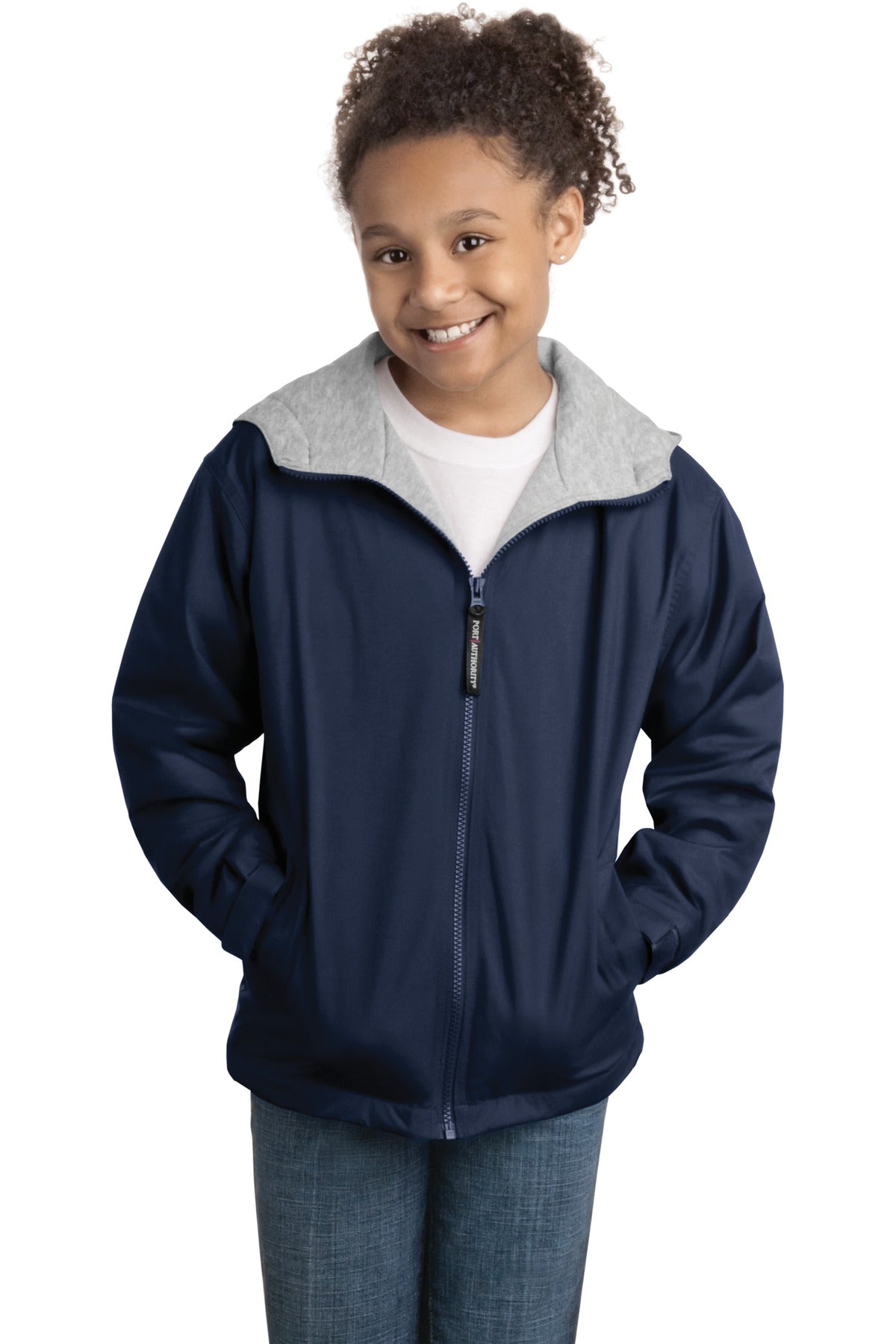 Port Authority Youth Team Jacket - Bright Navy/ Light Oxford