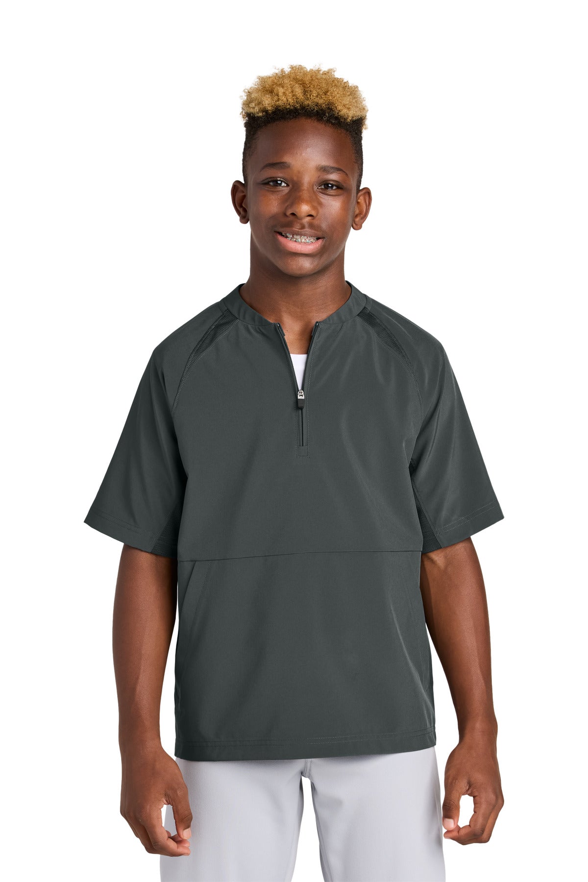 Sport-Tek Youth Repeat 1/2-Zip Short Sleeve Jacket