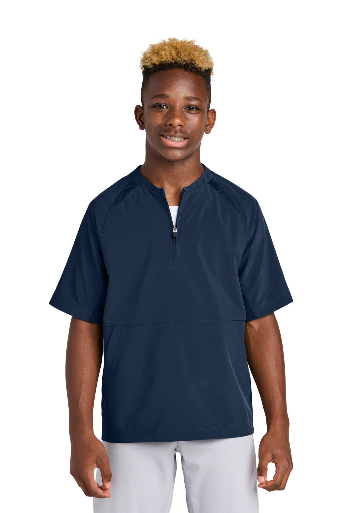 Sport-Tek Youth Repeat 1/2-Zip Short Sleeve Jacket
