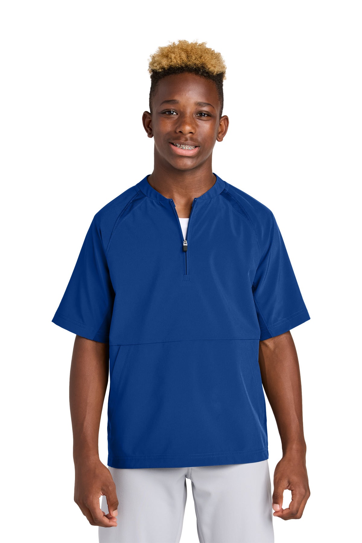 Sport-Tek Youth Repeat 1/2-Zip Short Sleeve Jacket