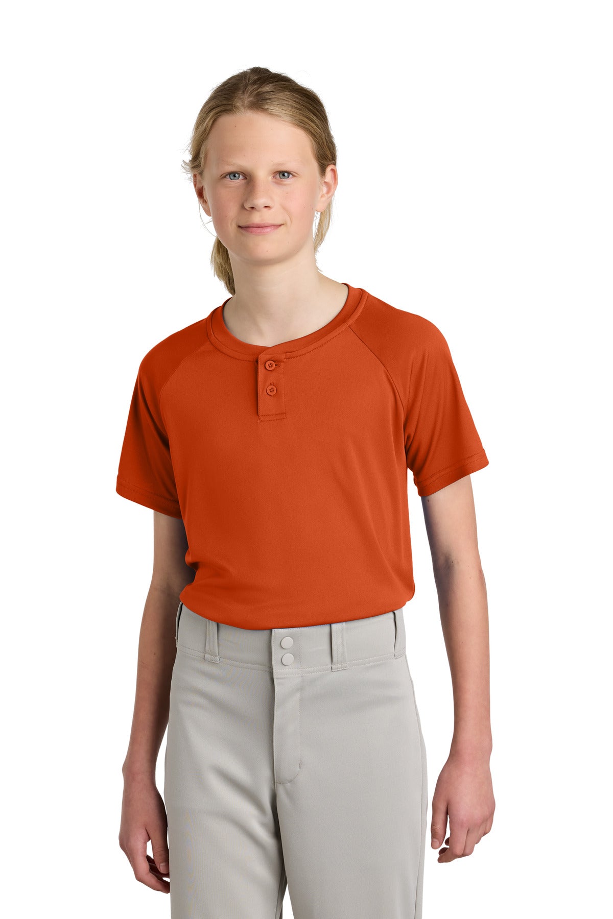 Sport-Tek Youth PosiCharge Competitor 2-Button Henley