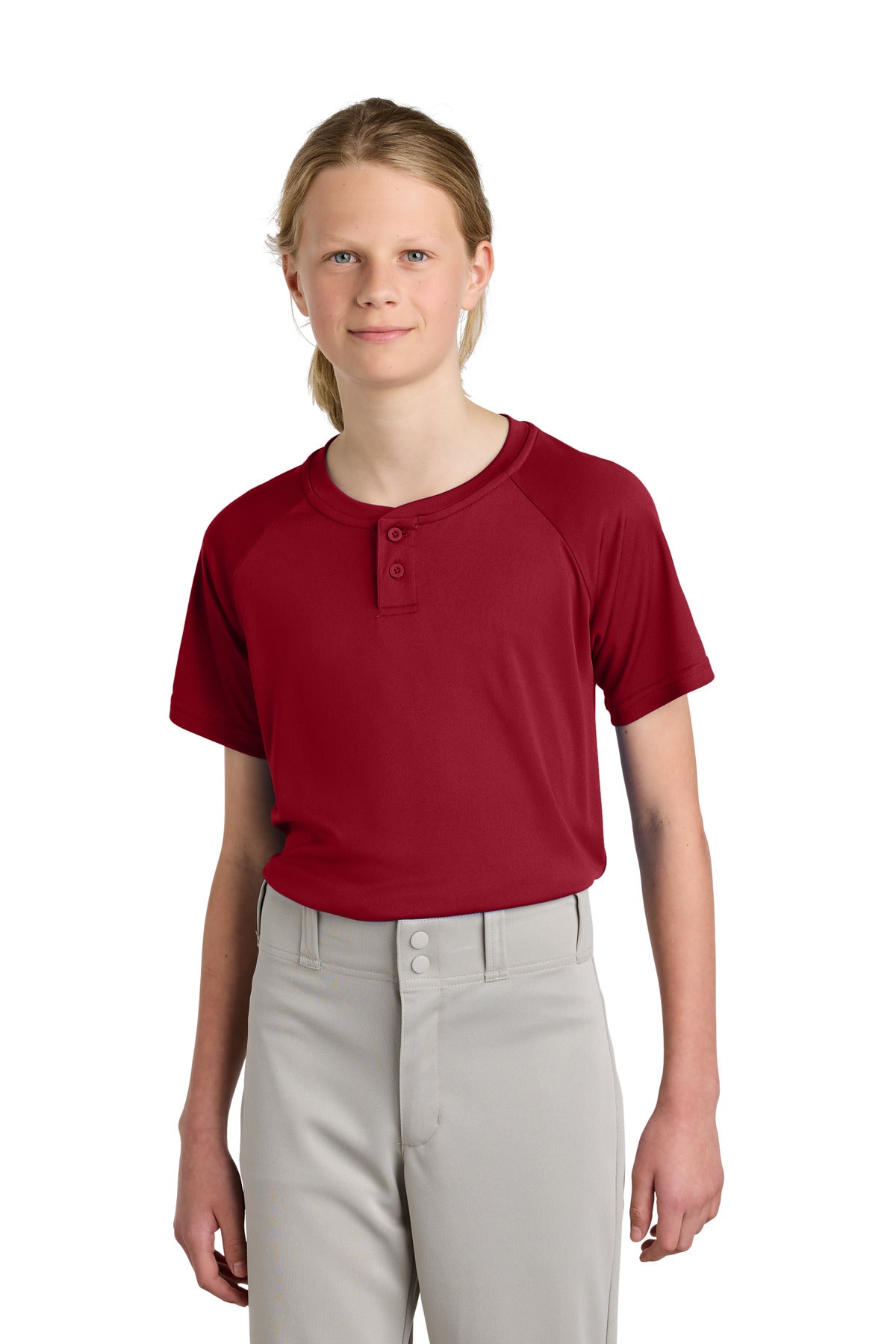 Sport-Tek Youth PosiCharge Competitor 2-Button Henley
