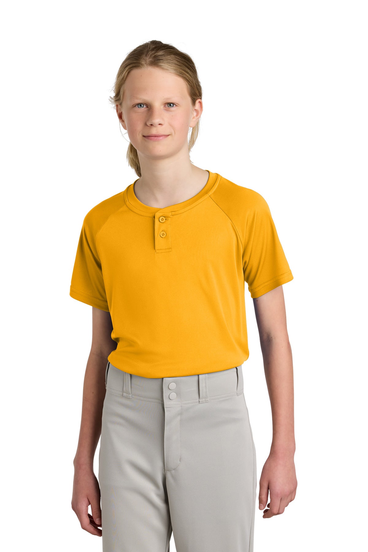 Sport-Tek Youth PosiCharge Competitor 2-Button Henley