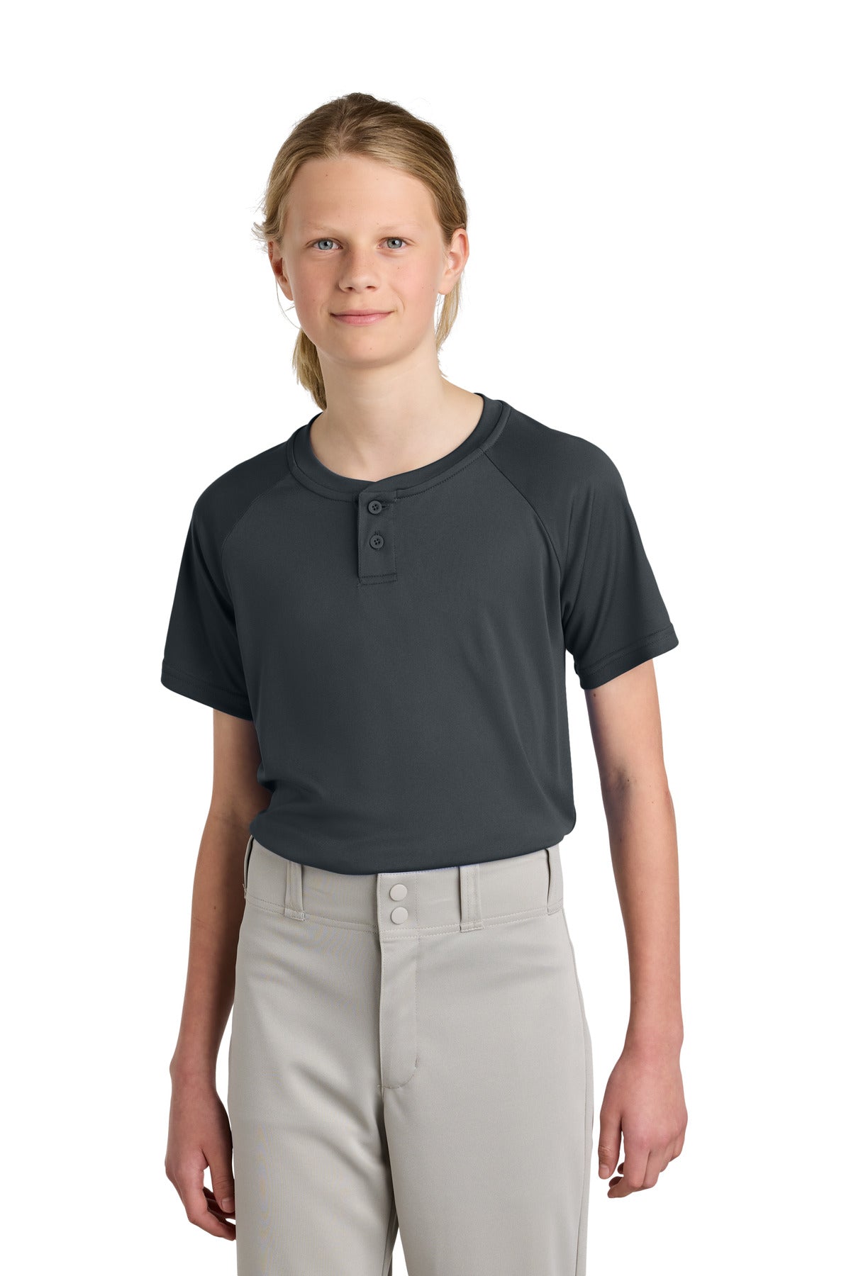 Sport-Tek Youth PosiCharge Competitor 2-Button Henley