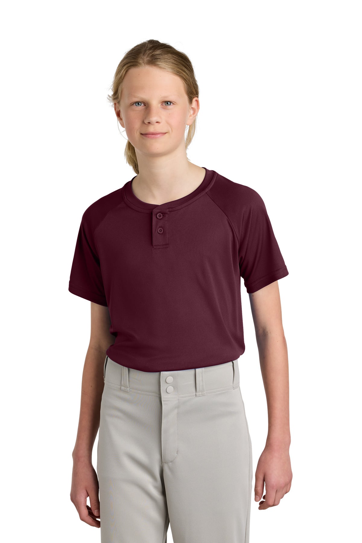Sport-Tek Youth PosiCharge Competitor 2-Button Henley