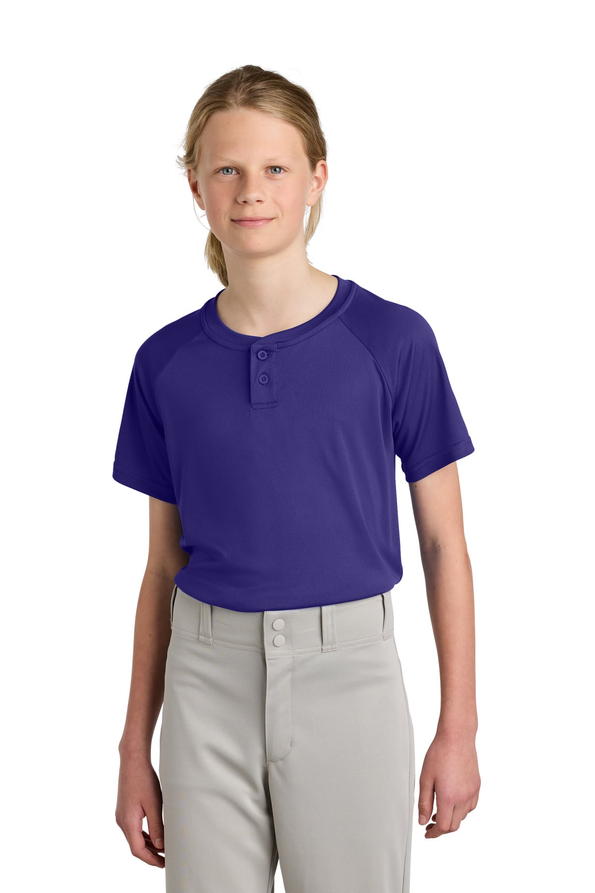 Sport-Tek Youth PosiCharge Competitor 2-Button Henley
