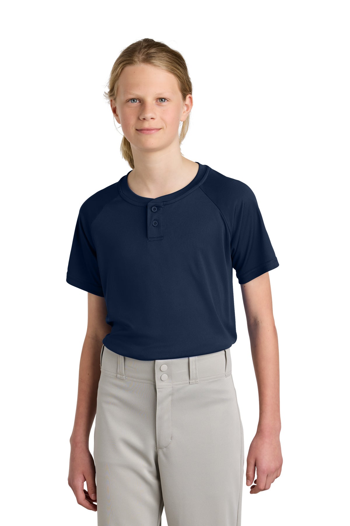 Sport-Tek Youth PosiCharge Competitor 2-Button Henley