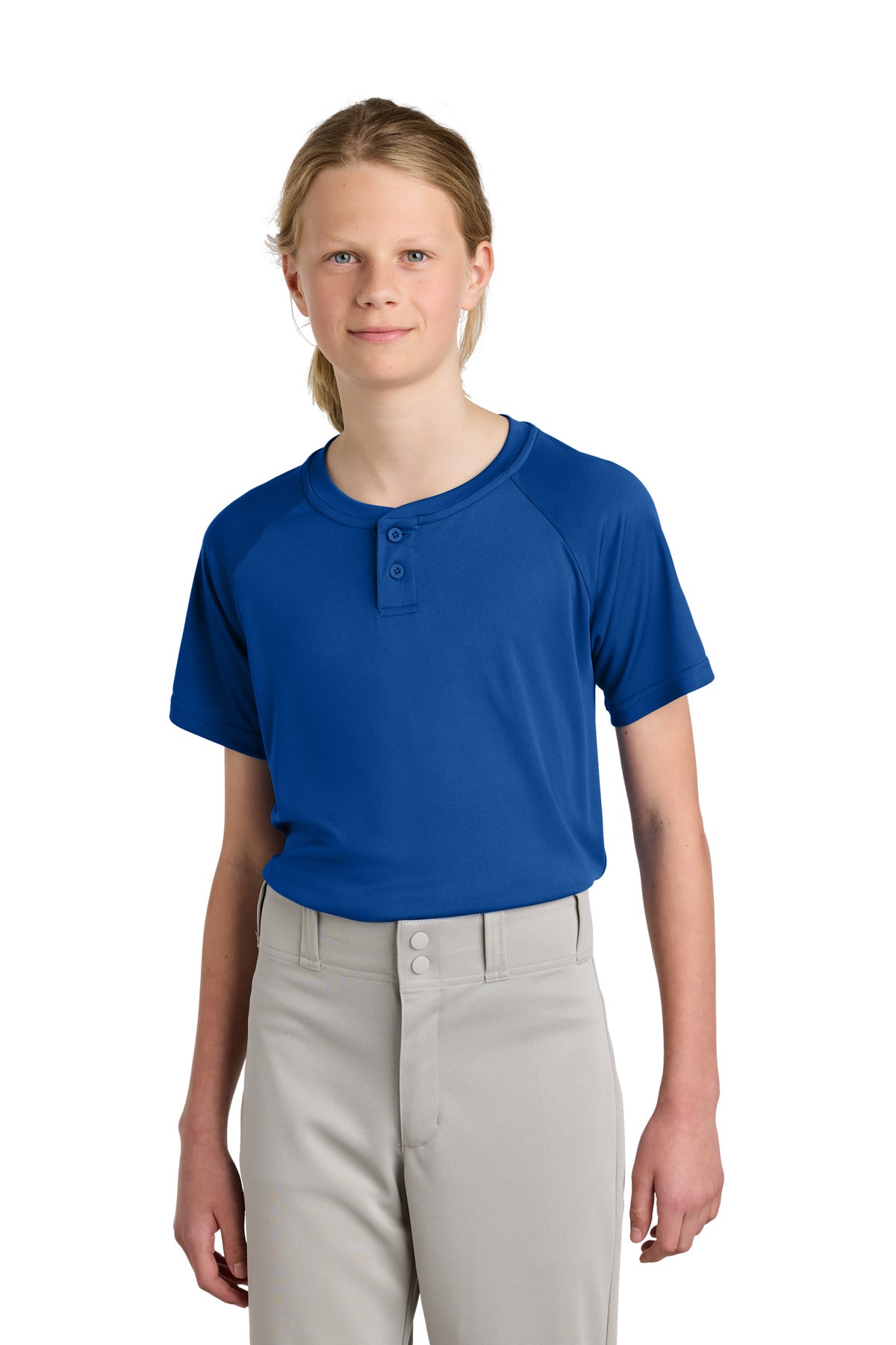 Sport-Tek Youth PosiCharge Competitor 2-Button Henley