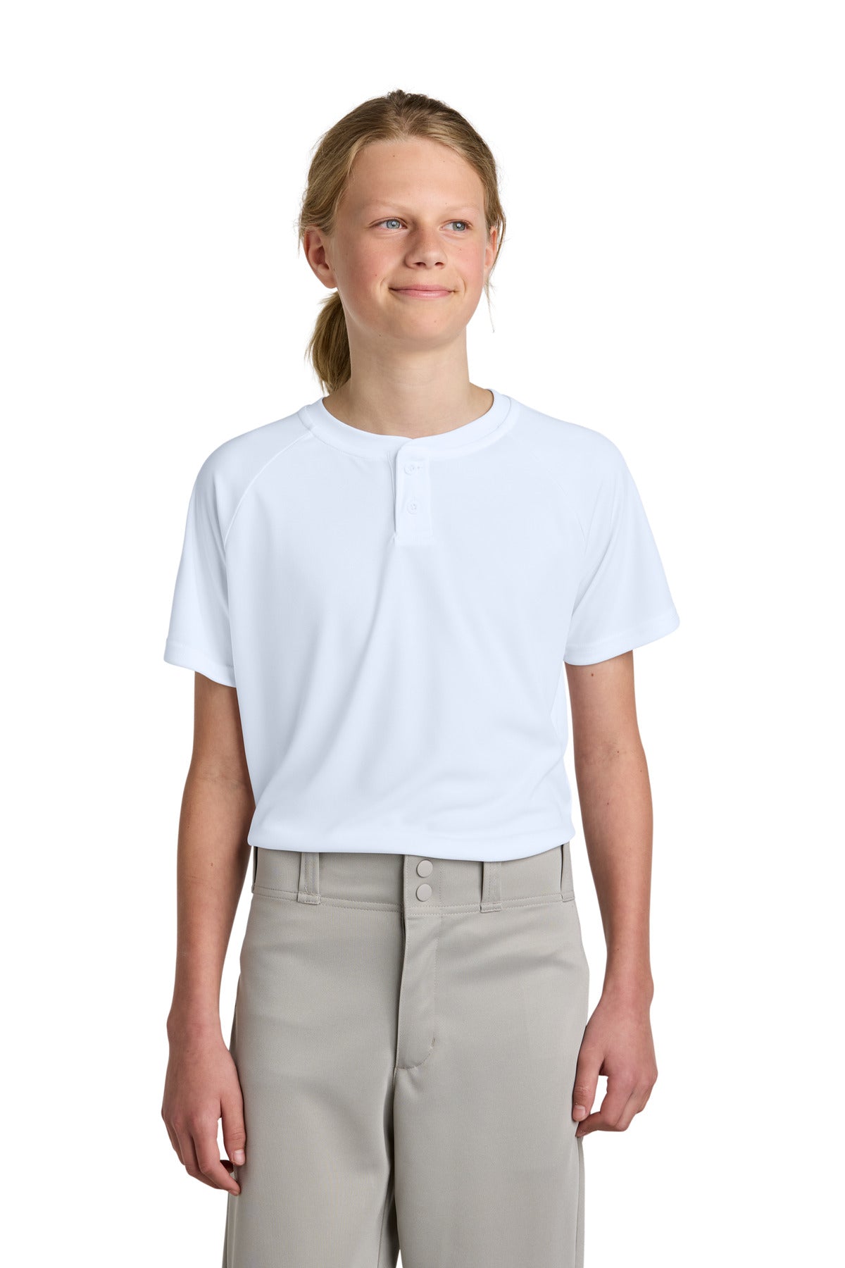 Sport-Tek Youth PosiCharge Competitor 2-Button Henley