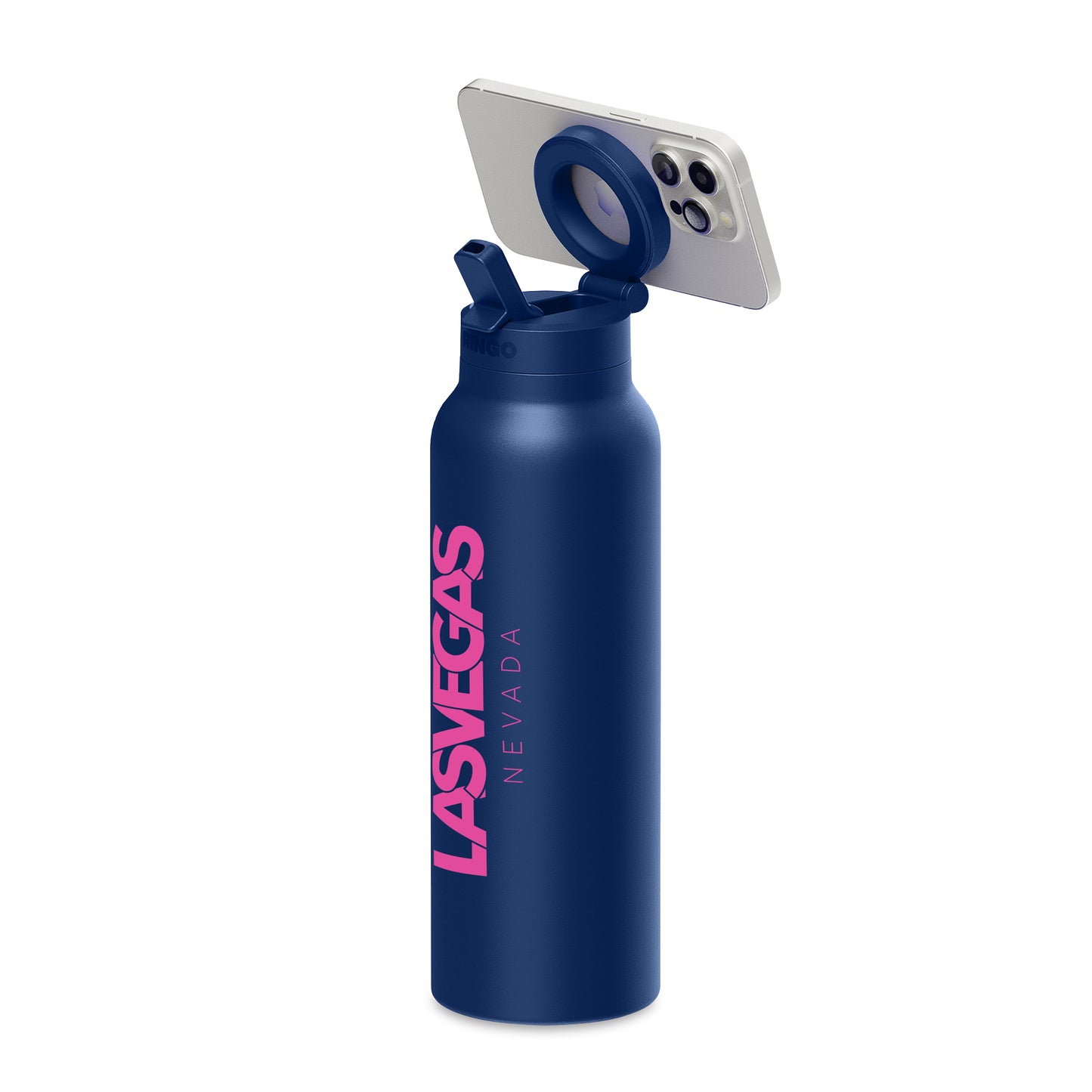 RINGO Pro Water Bottle with Magnetic Booster Ring - 24 Oz. - Blue