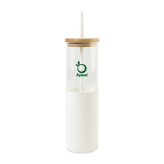 Aviana™ Journey Glass Tumbler with Straw - 20 Oz - White