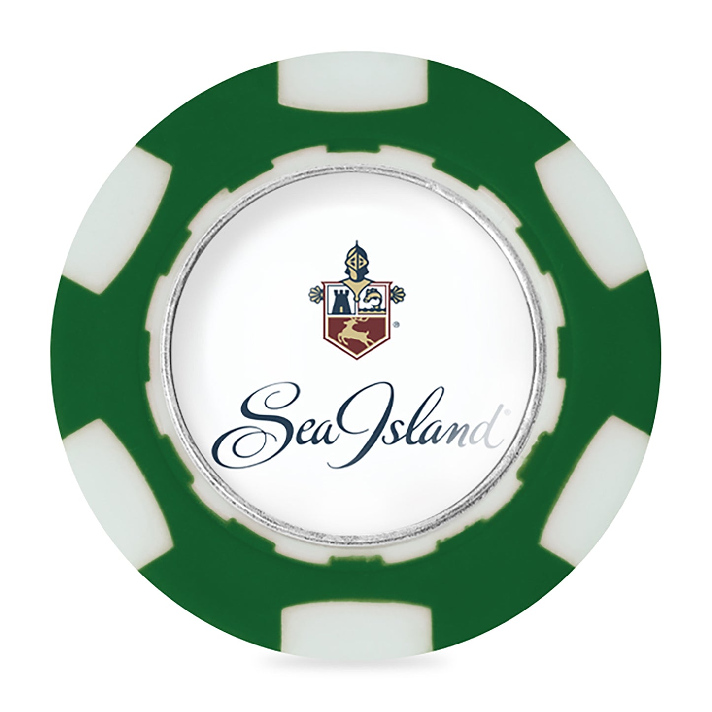 Ahead Poker Chip with Ball Marker - Green/White