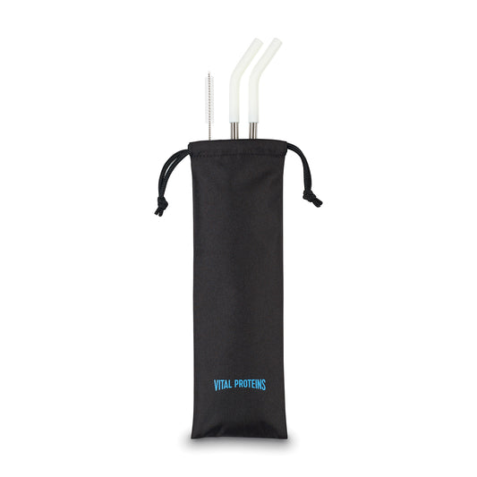 Aviana™ Poppy 2-Pack Stainless Straw Set - White