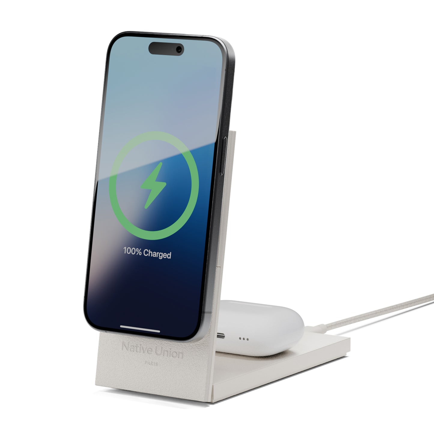 Native Union Rise 2-IN-1 Qi2 Wireless Charger - Sandstone