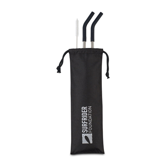 Aviana™ Poppy 2-Pack Stainless Straw Set - Black