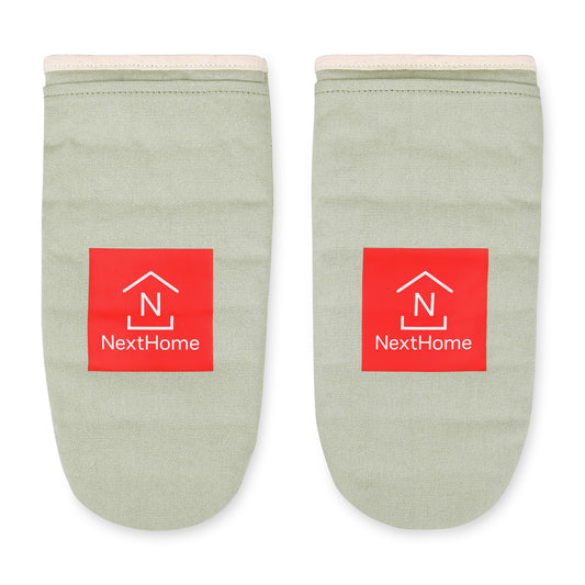 La Cuisine Recycled Cotton Oven Mitt Set - AWARE™ - Light Grey