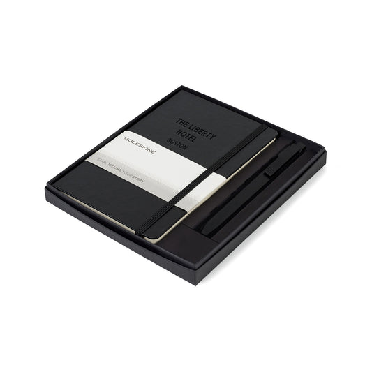 Moleskine® Medium Notebook and GO Pen Gift Set - Black