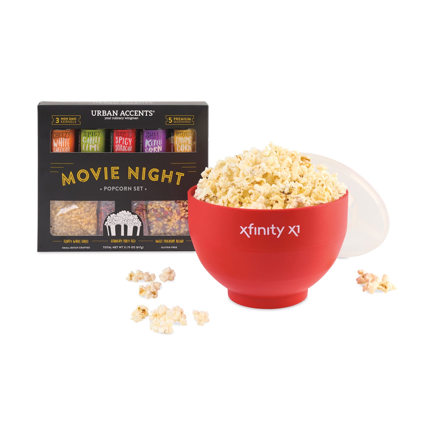 Movie Night Gourmet Popcorn Gift Set - Red