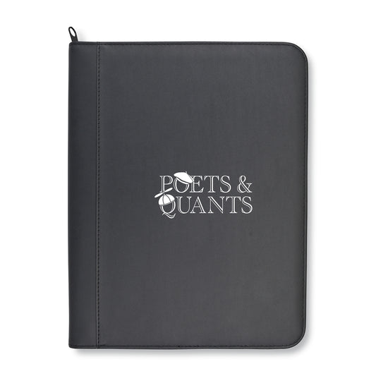 Morgan Executive Zippered Padfolio - Black