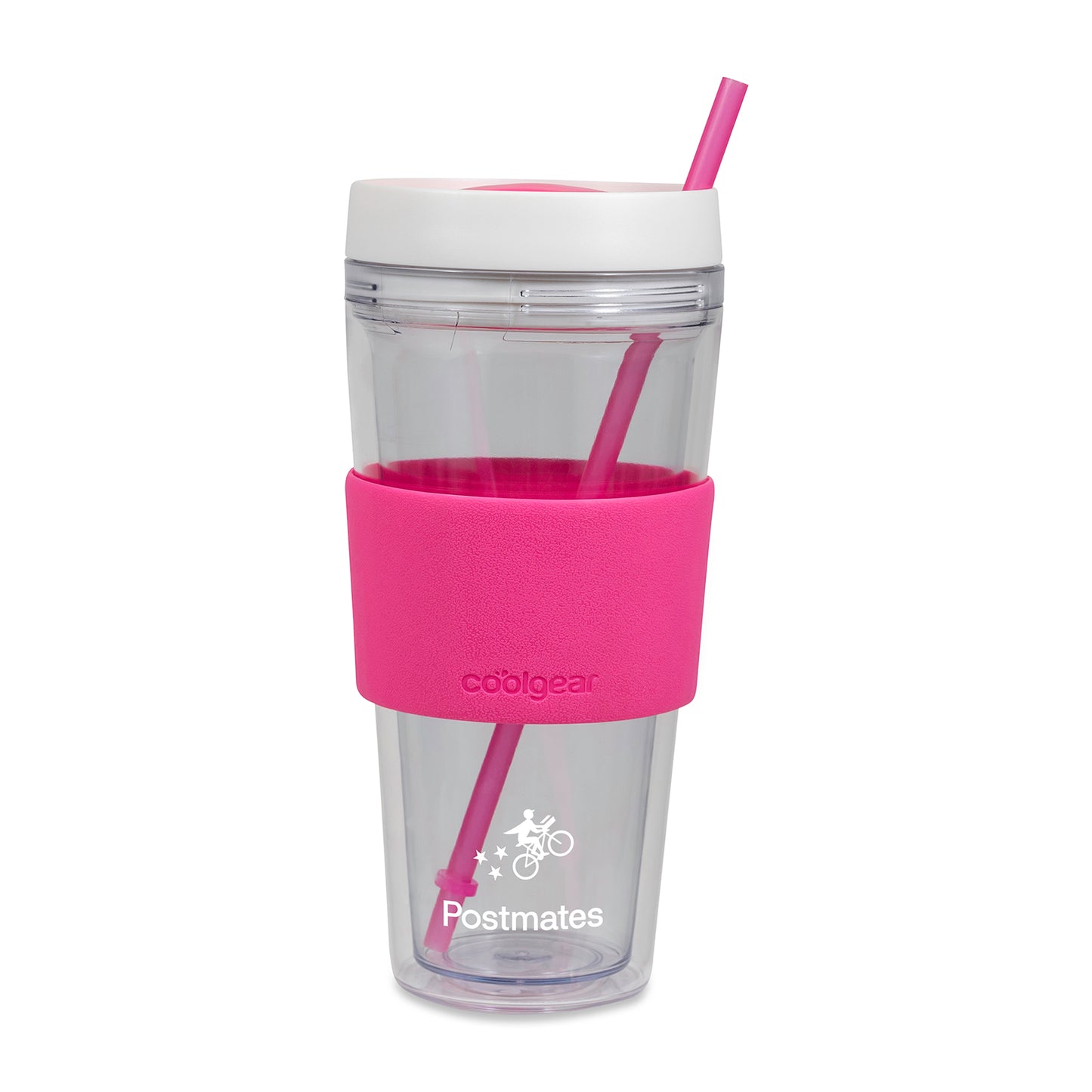 Cool Gear® Callisto Chiller Clear Straw Bottle - 24 Oz. - Pink