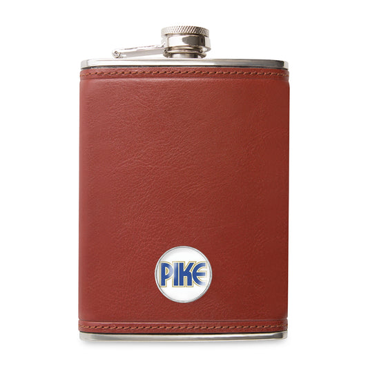 Ahead Leather Flask - Brown