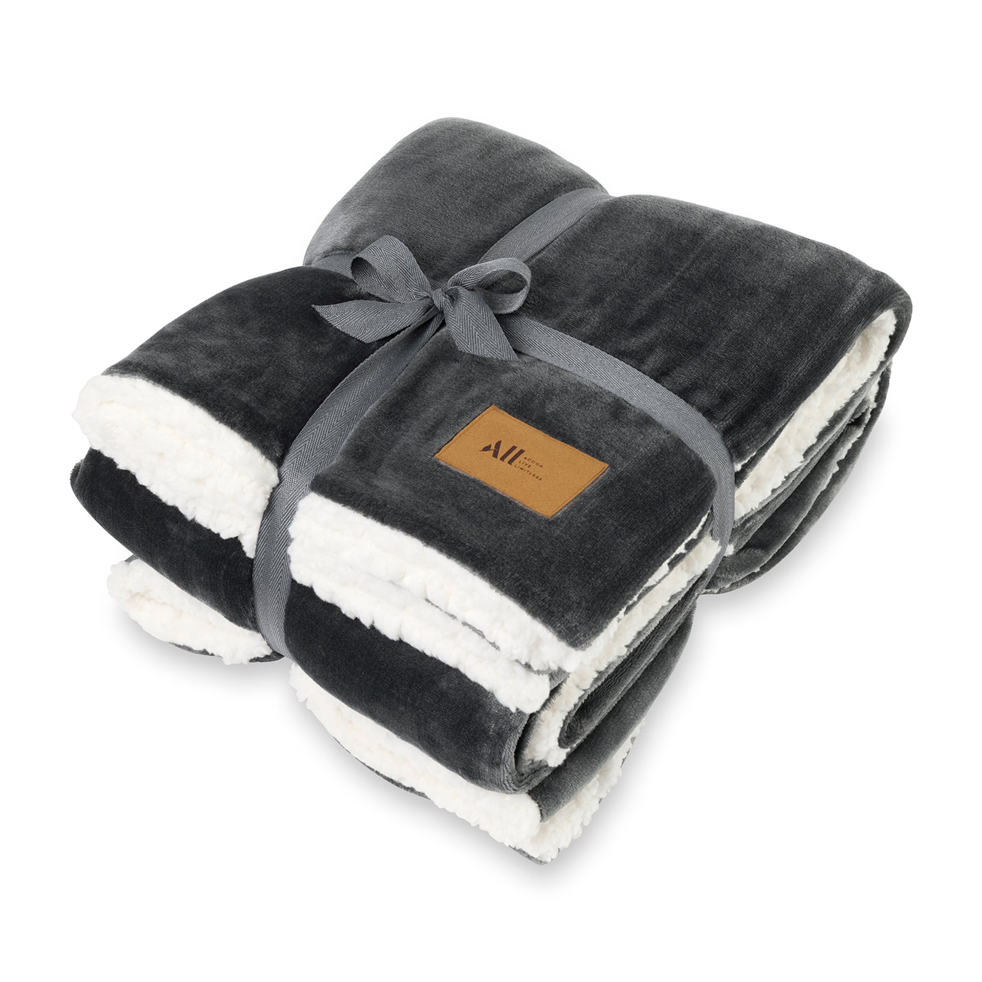 Mink Sherpa Blanket - Charcoal
