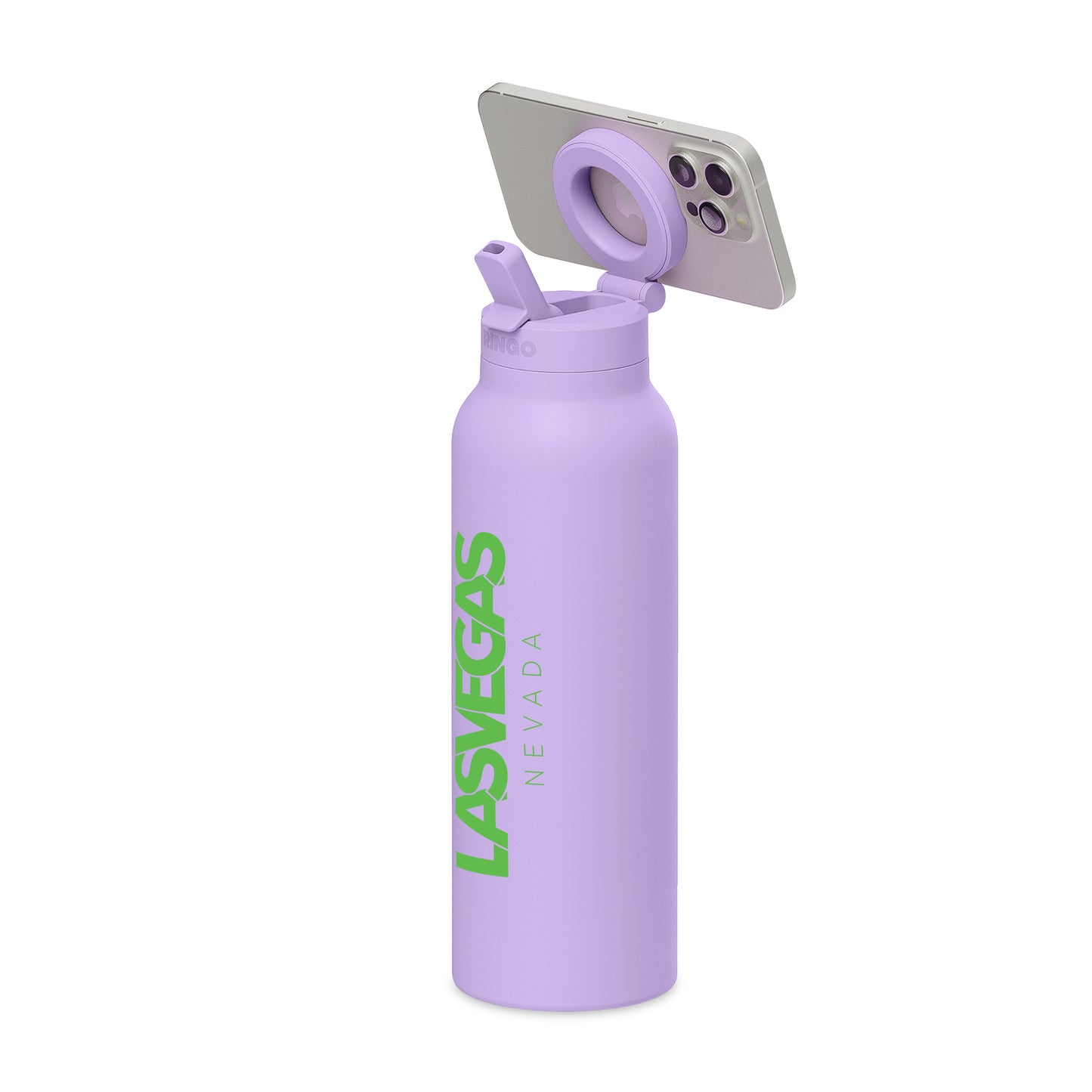 RINGO Pro Water Bottle with Magnetic Booster Ring - 32 Oz. - Lilac