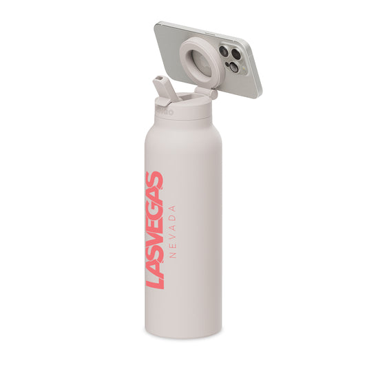 RINGO Pro Water Bottle with Magnetic Booster Ring - 32 Oz. - Ivory
