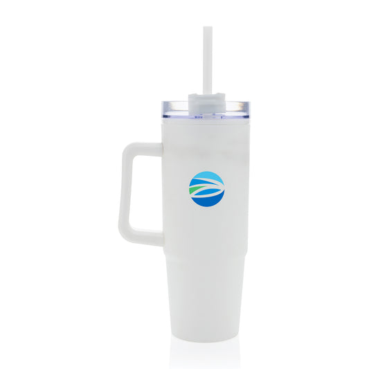Tana Plastic Tumbler with Handle 900ML - White