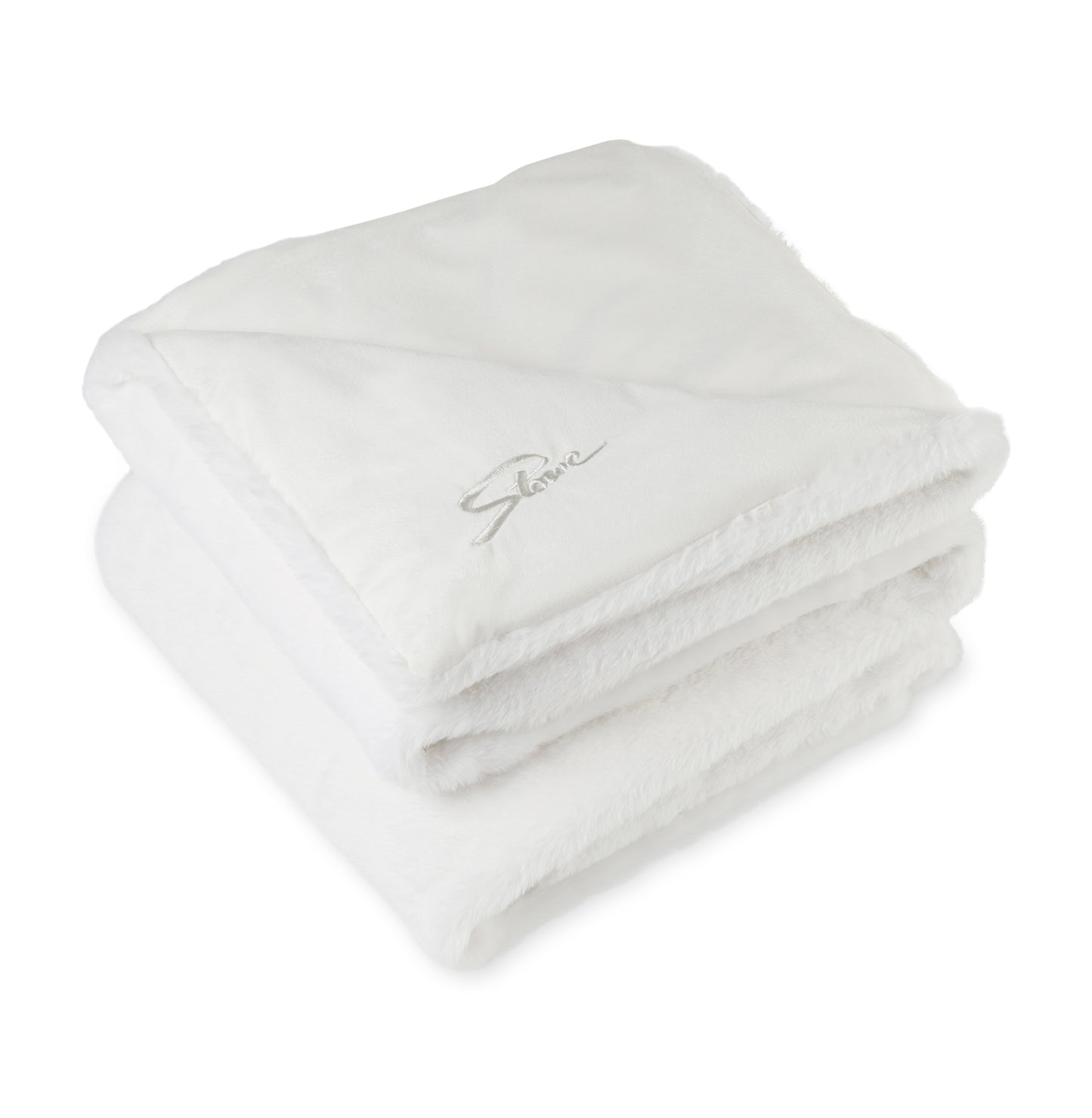 Luxe Faux Fur Throw Blanket - White