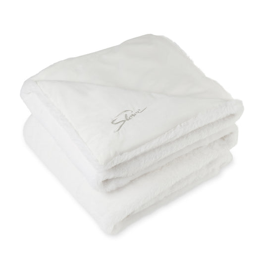 Luxe Faux Fur Throw Blanket - White