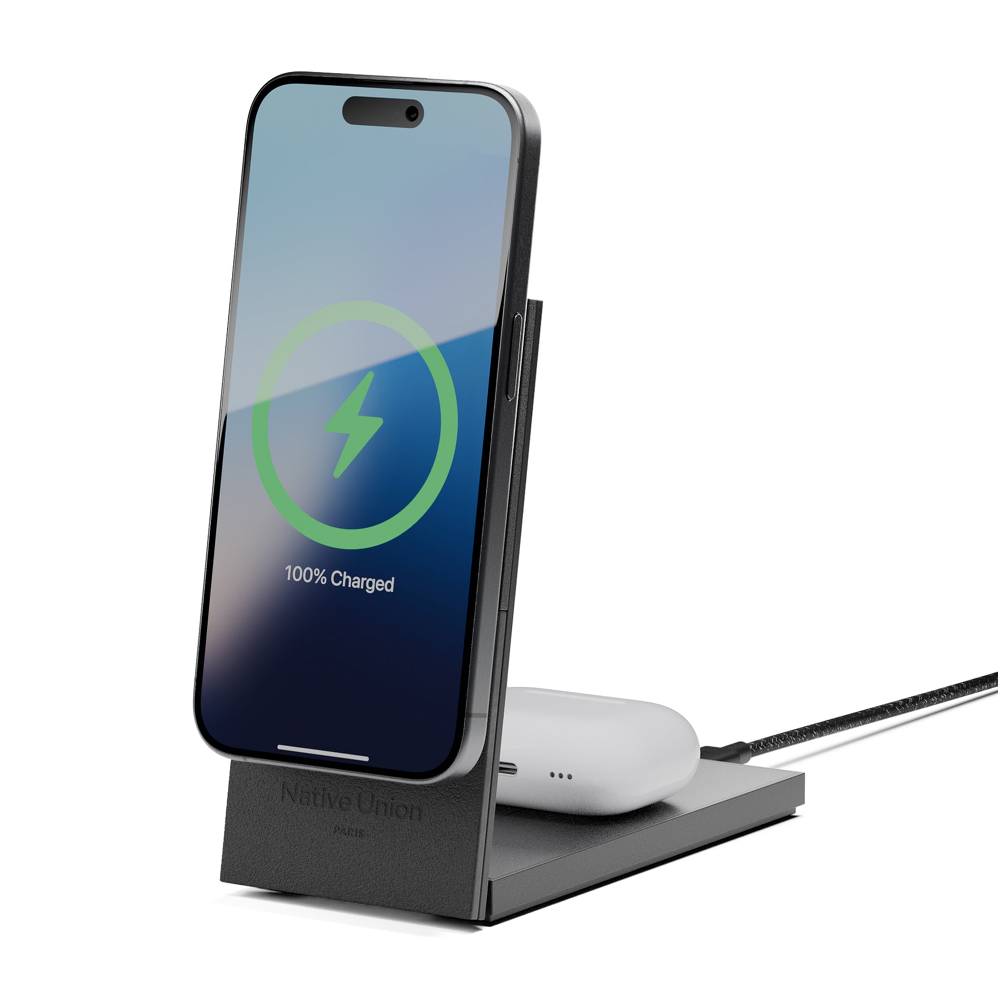 Native Union Rise 2-IN-1 Qi2 Wireless Charger - Black