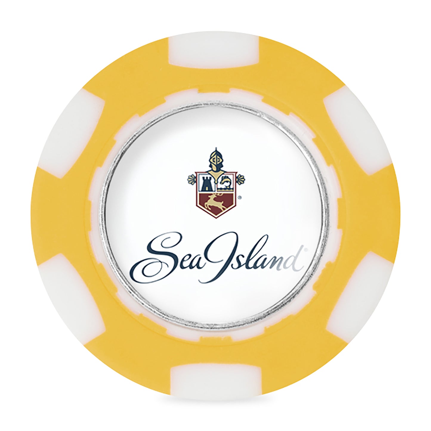 Ahead Poker Chip with Ball Marker - Yellow/White