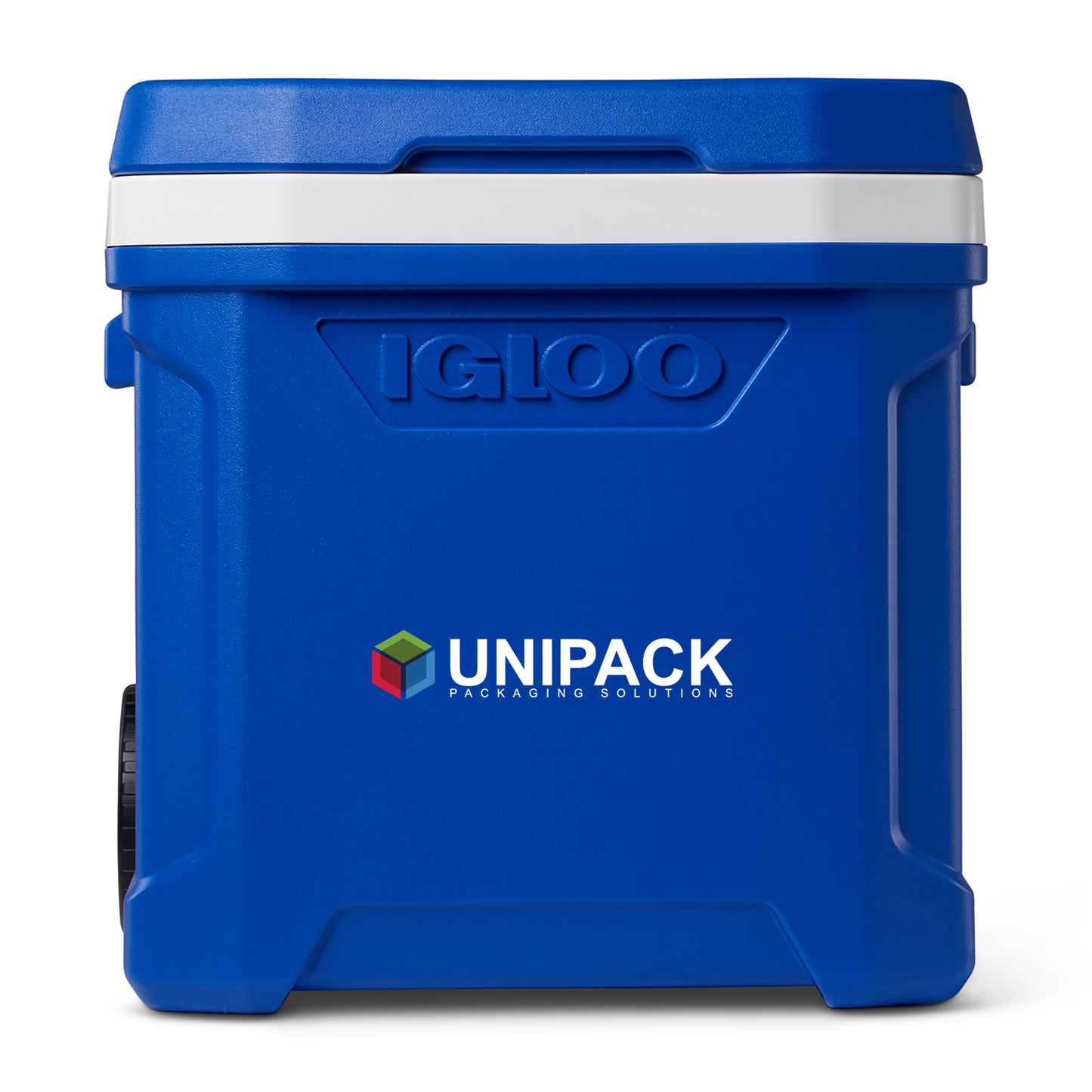 Igloo® Profile II 60 Qt Roller Cooler - White-Majestic Blue
