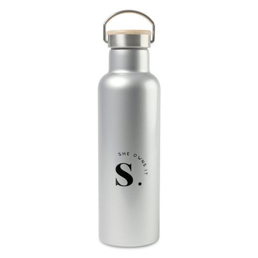 Aviana™ Metallics Double Wall Stainless Steel Wine Bottle - 25 Oz. - Metallic Silver