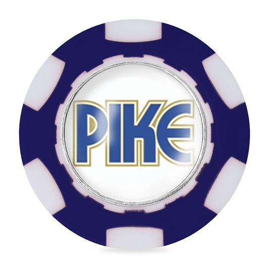 Ahead Poker Chip with Ball Marker - Navy/White
